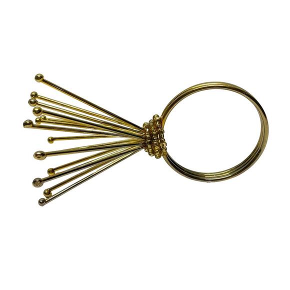 MCM Gold Tone Starburst Napkin Rings Set of 4 - Picture 4 of 4